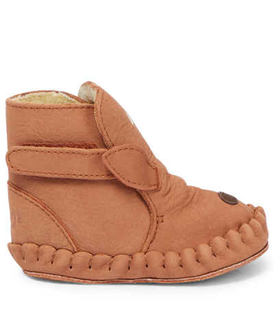 Shop Donsje Baby Kapi Leather Booties In Walnut Nubuck