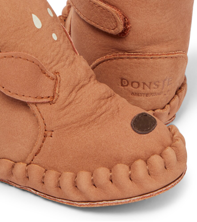 Shop Donsje Baby Kapi Leather Booties In Walnut Nubuck