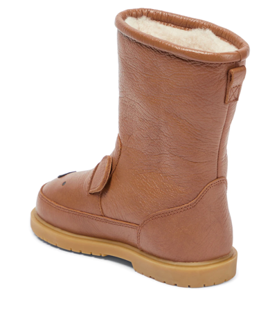 Donsje Wadudu Leather Boots In Cognac Leather
