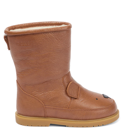 Donsje Wadudu Leather Boots In Cognac Leather