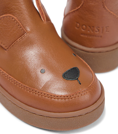 Donsje Wadudu Leather Boots In Cognac Leather