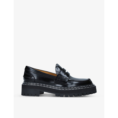 Shop Proenza Schouler Lug-sole Chunky Leather Loafers In Black