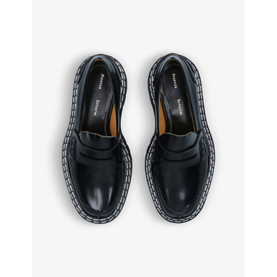Shop Proenza Schouler Lug-sole Chunky Leather Loafers In Black