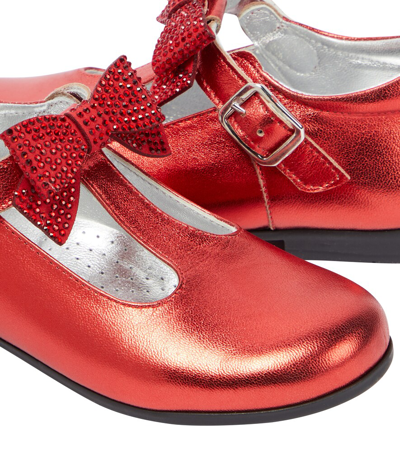 Shop Monnalisa Baby Embellished Leather Shoes In Red