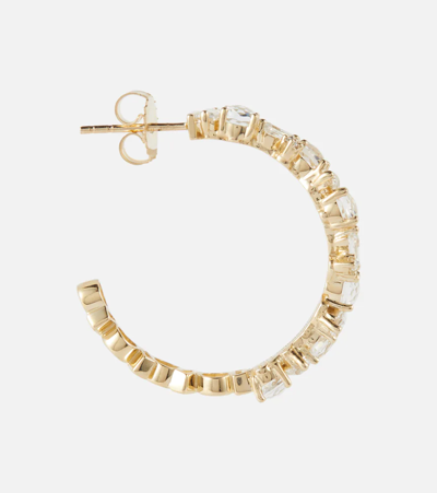 Shop Suzanne Kalan 14kt Gold Hoop Earring With Diamonds And White Topaz