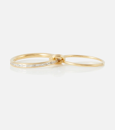 Spinelli Kilcollin Callisto 18kt Gold Linked Rings With White Diamonds In Yg