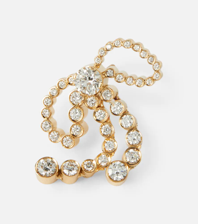 Shop Sophie Bille Brahe Rosette De Diamant 18kt Gold Single Earring With Diamonds In 18k Yg / Diamond