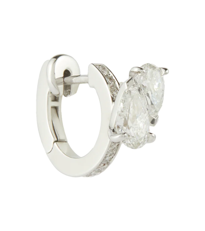Repossi Serti Sur Vide 24kt White Gold Single Earring With Diamonds In White Gold