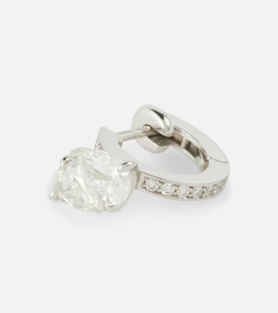 Shop Repossi Serti Sur Vide 24kt White Gold Single Earring With Diamonds