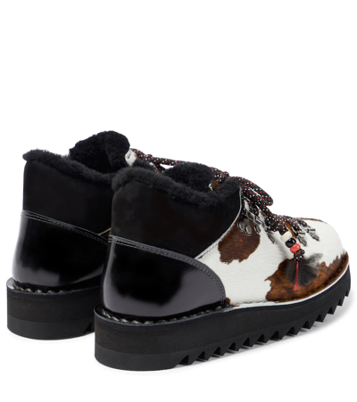Shop Alanui Capri Leather Platform Sneakers In Black Multicolor