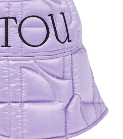 Shop Patou Logo Quilted Satin Bucket Hat In Lavander