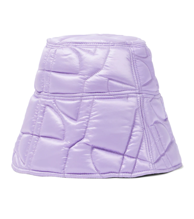 Shop Patou Logo Quilted Satin Bucket Hat In Lavander