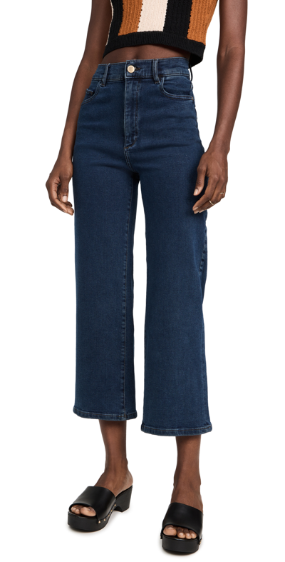 Shop Dl Hepburn Wide Leg High Rise Jeans