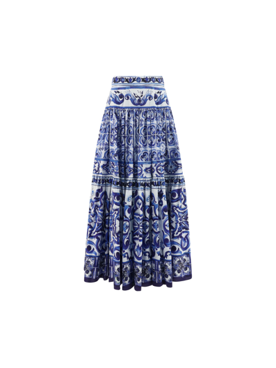 Shop Dolce & Gabbana Skirt In Tris Maioliche
