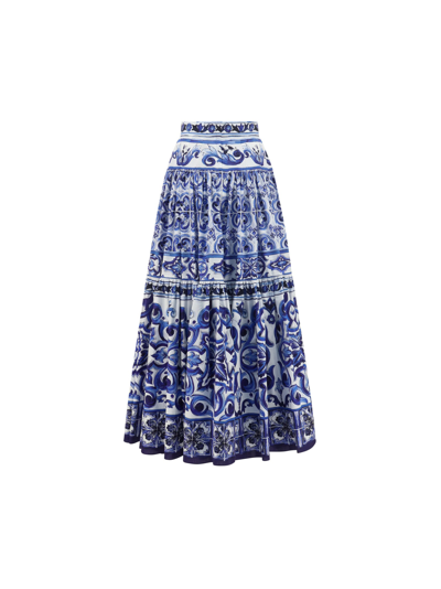 Shop Dolce & Gabbana Skirt In Tris Maioliche