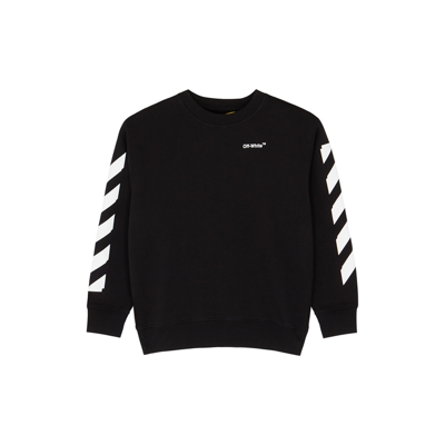 Shop Off-white Kids Arrows Logo Cotton Sweatshirt In Black