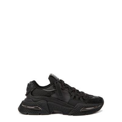 Shop Dolce & Gabbana Airmaster Black Panelled Mesh Sneakers