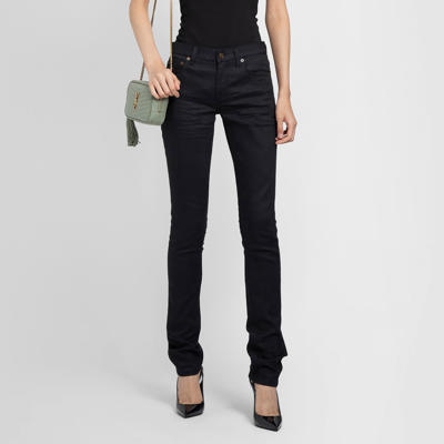 Shop Saint Laurent Woman Black Jeans