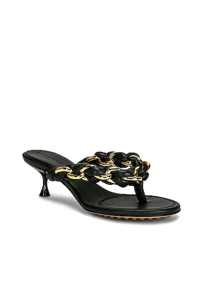 Bottega Veneta Chain-embellished Braided Leather Mules In Inkwell