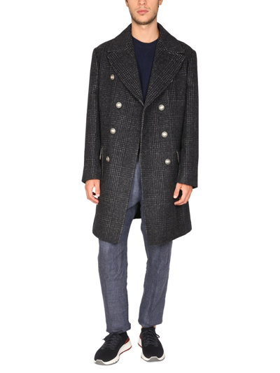 Shop Brunello Cucinelli Double-breasted Coat In Blue