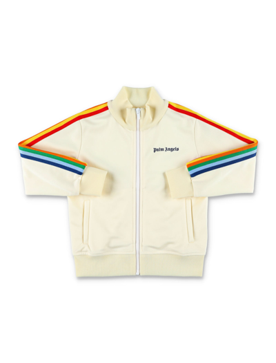 Shop Palm Angels Logo Track Jacket In White
