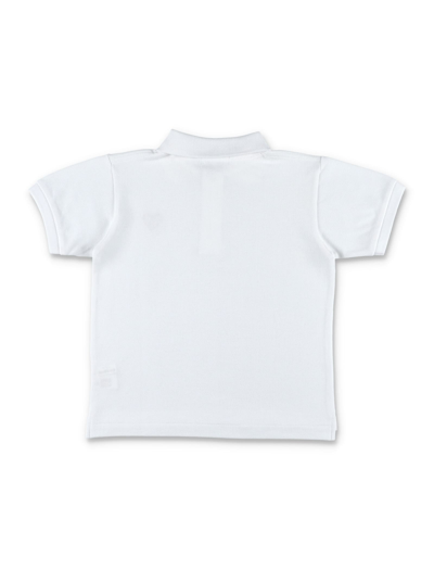 Shop Comme Des Garçons Play Black Heart Patch Polo Shirt In White