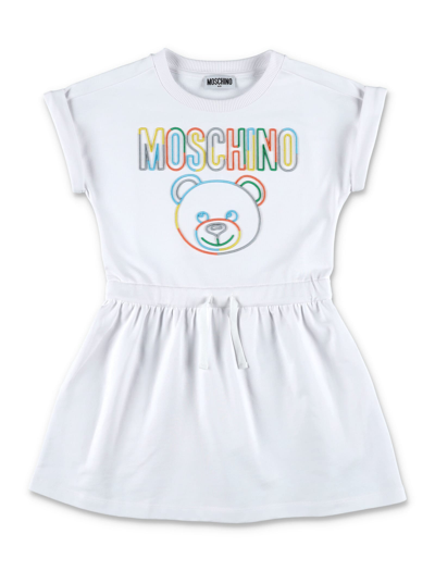 Shop Moschino Embroidered Bear Dress In White