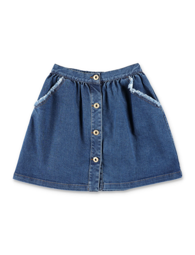 Shop Il Gufo Denim Skirt In Blue
