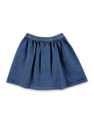 Shop Il Gufo Denim Skirt In Blue