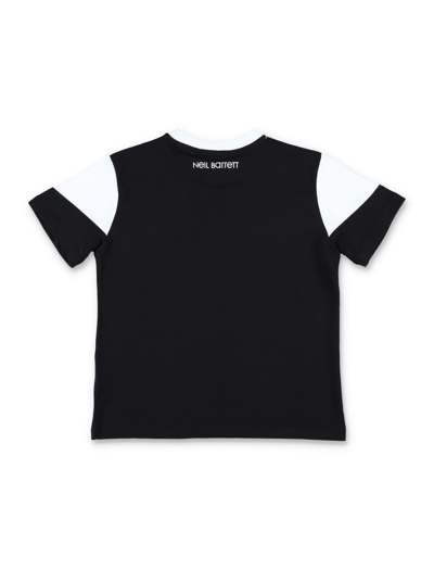 Shop Neil Barrett Bicolor Bolt S/s T-shirt In White/black