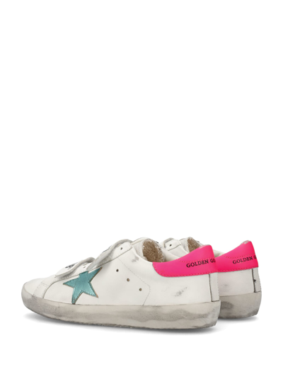 Shop Golden Goose Old School Sneakers In White/fluo Fuxia