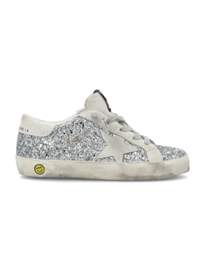 Shop Golden Goose Super-star Sneakers In Silver/ice