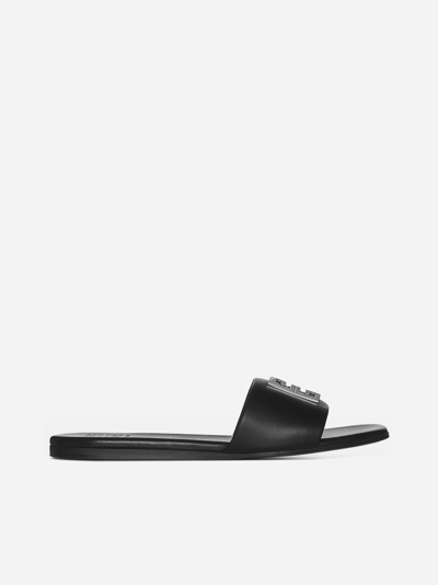 Shop Givenchy 4g Leather Flat Sandals