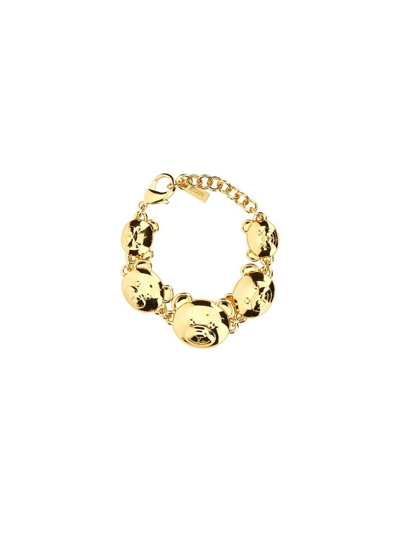 Shop Moschino Teddy Bear Chain In Gold