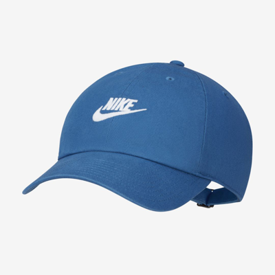 Shop Nike Unisex  Sportswear Heritage86 Futura Washed Hat In Blue