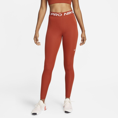 Shop Nike Women's  Pro Mid-rise Mesh-paneled Leggings In Red