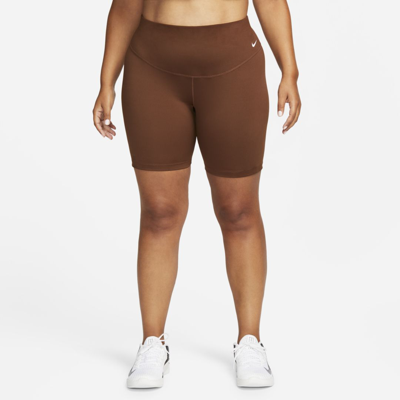 Shop Nike Women's One Mid-rise 7" Bike Shorts (plus Size) In Brown