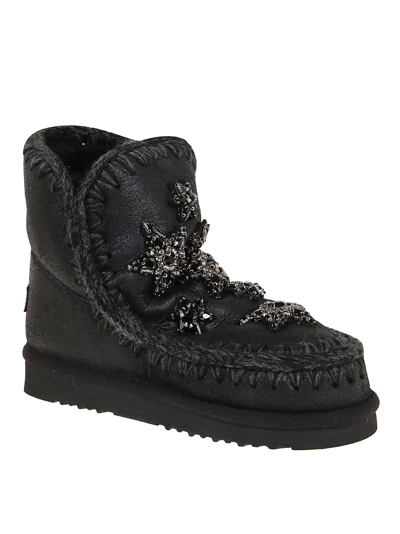 Mou Eskimo Boot 18cm Crystal Stars In Black | ModeSens