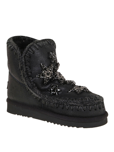Mou Eskimo Boot 18cm Crystal Stars In Black