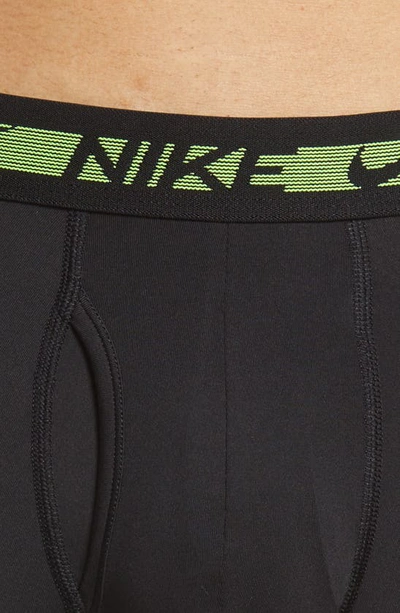 Shop Nike 3-pack Dri-fit Ultra Stretch Micro Boxer Briefs In Black/volt Wb/u