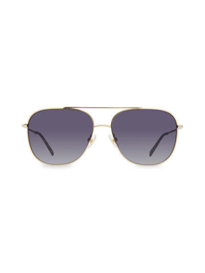 Shop Rebecca Minkoff Women's Lilly 56mm Aviator Sunglasses In Gold Grey
