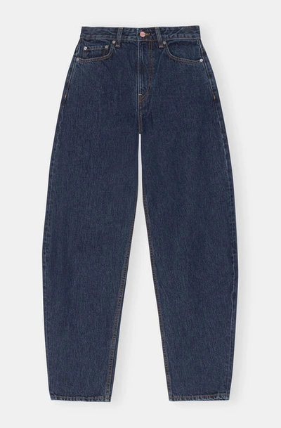 Shop Ganni Stary Jeans In Dark Blue Stone