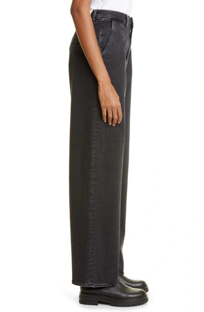 Shop Loulou Studio Wide Leg Jeans In Washed Grey