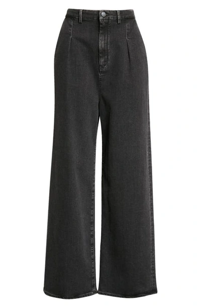 Shop Loulou Studio Wide Leg Jeans In Washed Grey