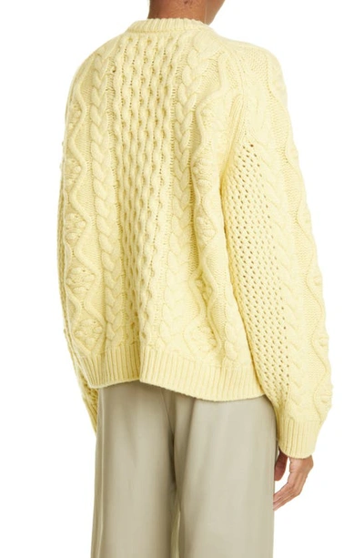 Shop Loulou Studio Secas Cable Knit Wool & Cashmere Sweater In Yellow