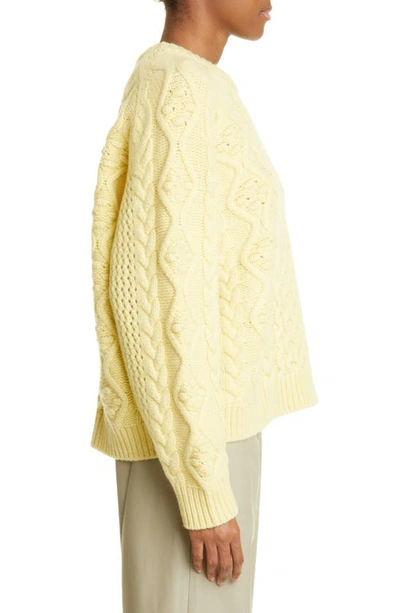 Loulou Studio Secas Oversized Cable-knit Wool And Cashmere-blend Sweater In  Yellow | ModeSens