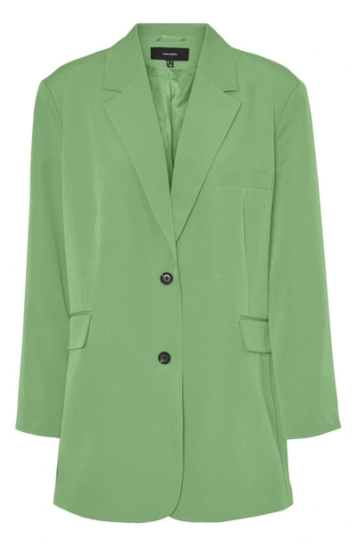 Shop Vero Moda Cait Sille Oversize Blazer In Irish Green
