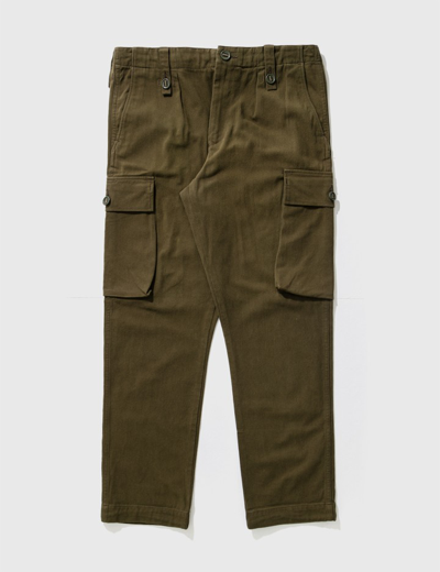 Shop Wtaps Buttoned Belt Loop Twill Cargo Pants In Green