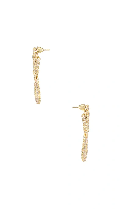 Shop Adinas Jewels Pave Curb Chain Oval Drop Earrings In Gold