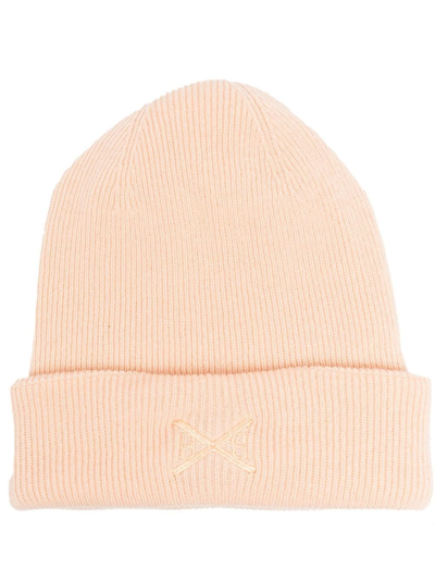 Shop Barrie Ribbed Cashmere Beanie In Orange